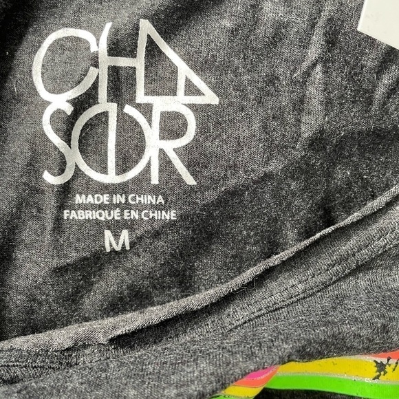 CHASER Brand PINK FLOYD Medium Black Neon Stripes Vintage Tee Shirt - Picture 5 of 6